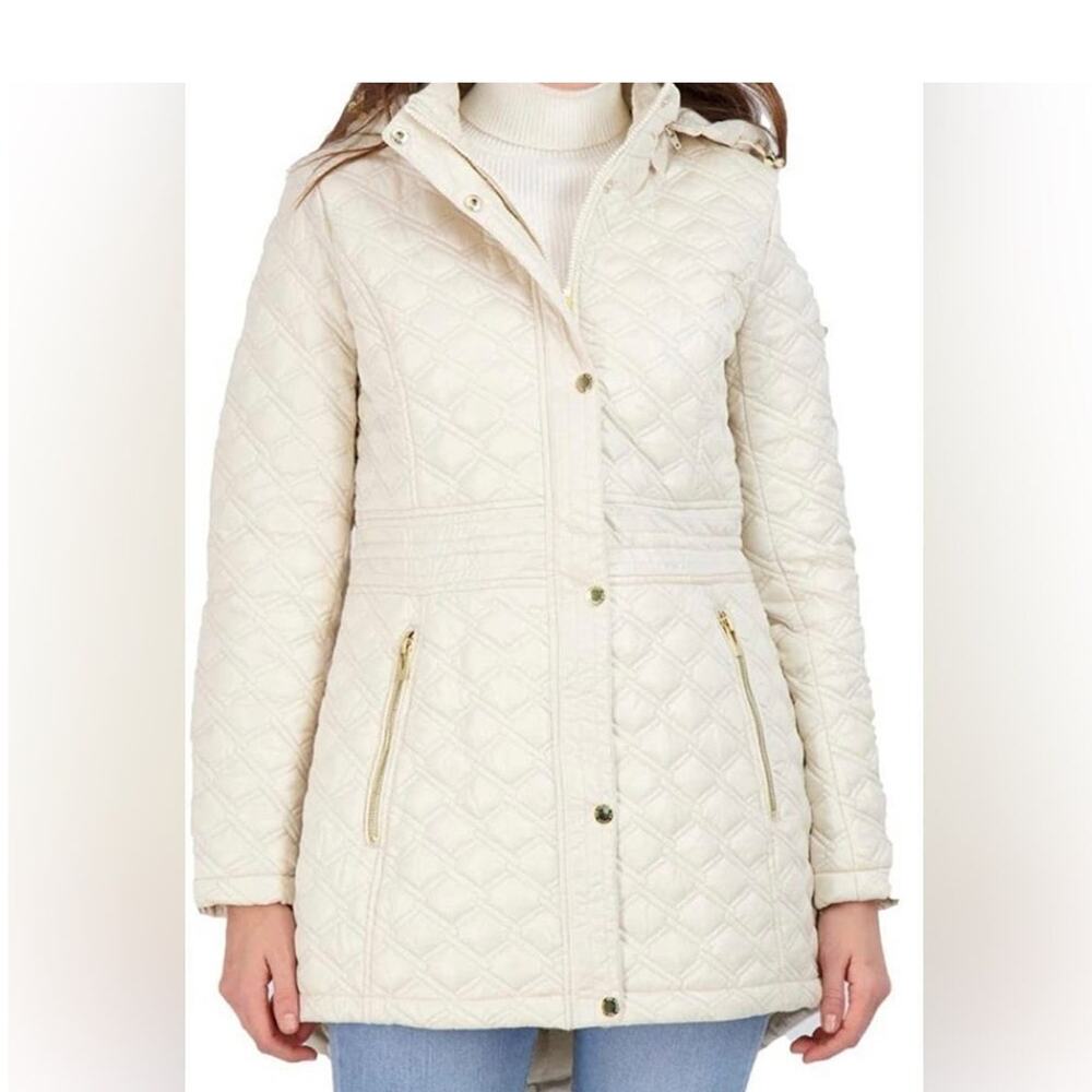 Via Spiga Double Diamond Stitch Quilted Jacket Coat Size X Small New